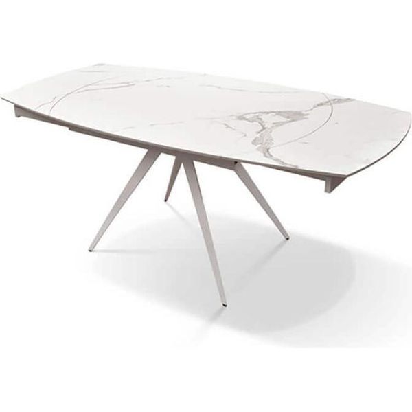 Milanihome.It - Tavolo Da Pranzo Allungabile Di Design Moderno Industrial Cm 90 X 120/180 X 75 Hdi Colorebianco-image