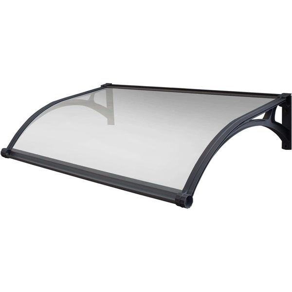 Milanihome.It - Pensilina Porta Ingresso In Policarbonato Fotovoltaica Con Led 100X150 Con Led E Sensore Di Prossimità Cm 100 X 150 / P.95 X 145Di Coloresemitrasparente-image