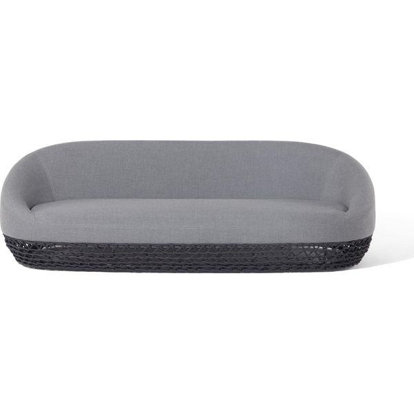 Milanihome.It - Divano Da Esterno In Alluminio E Corda Di Design Per Esterno Giardino Cm 220 L X 91 P X 71 Hdi Coloregrigio-image