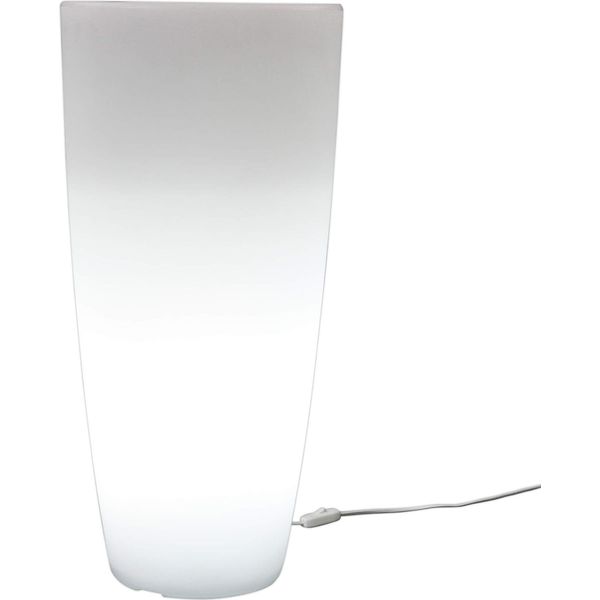 Milanihome.It - Vaso Luminoso Per Esterno Giardino Con Luce Bianca Cm Diametro 40 X 90 Hdi Colorebianco-image