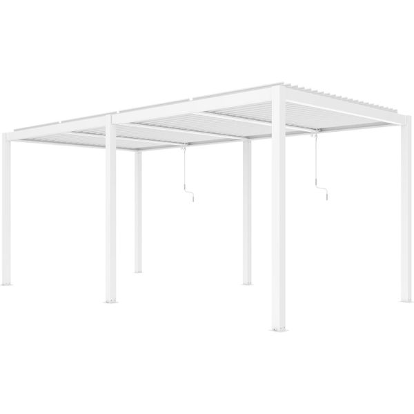 Milanihome.It - Pergola Bioclimatica 7,8 X 4 Di Design Per Esterno Giardino Cm 780 L X 400 P X 250 Hdi Colorebianco-image