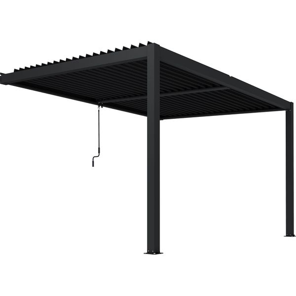 Milani Home - Pergola Bioclimatica Addossata 4 X 2,5 M Cm 396 L X 256 P X 245 Hdi Coloreantracite-image