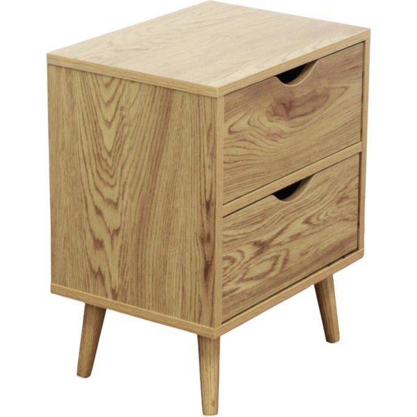 Milani Home - Comodino Stile Scandinavo Cm 40 L X 30 P X 50,5 Hdi Coloremarrone Chiaro-image