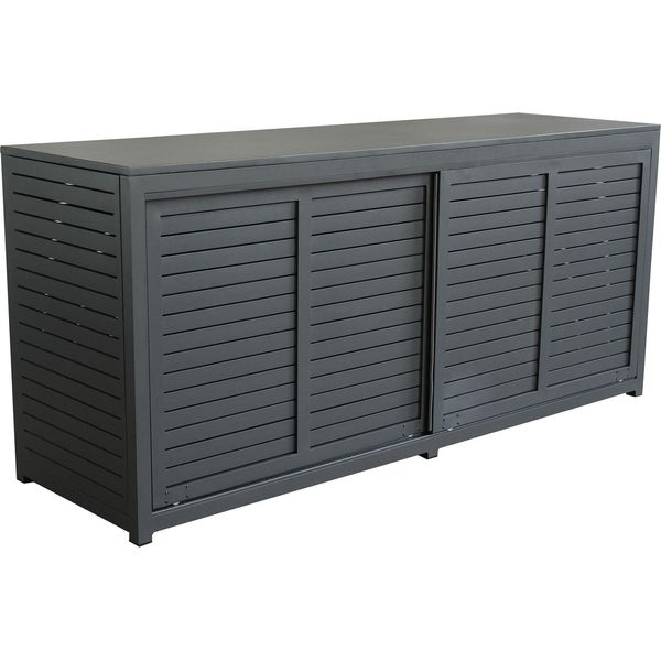 Milanihome.It - Madia Da Giardino In Alluminio Di Design Per Esterno Giardino Cm 200 L X 60 P X 90 Hdi Coloreantracite-image