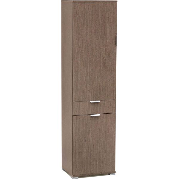 Milanihome.It - Armadio Con 3 Ante E Un Cassetto Per Soggiorno Cucina Bagno Fatto In Italia Cm 45X38X174 Hdi Colorerovere Grigio-image