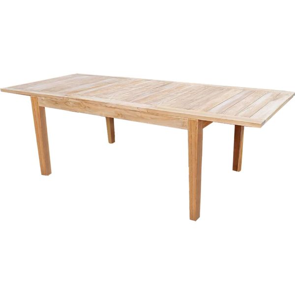 Milanihome.It - Tavolo In Teak Allungabile 150/210 X 90 Di Design Moderno Per Giardino Cm 150/210 X 90 X 75 Hdi Coloremarrone-image