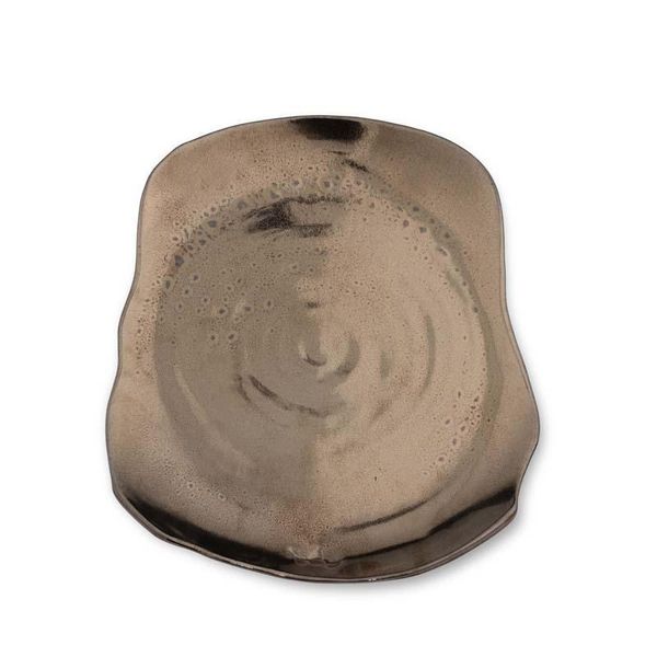 Dutchdeluxes Xl - Set Di 2 - Ceramica - Piatto Da Portata - 33,5 X 28 Cm - Bronzo-image