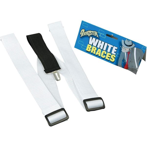 Bristol Novelty Bretelle Unisex Per Adulti Tinta Unita BN229 (Taglia Unica) (Bianco)-image