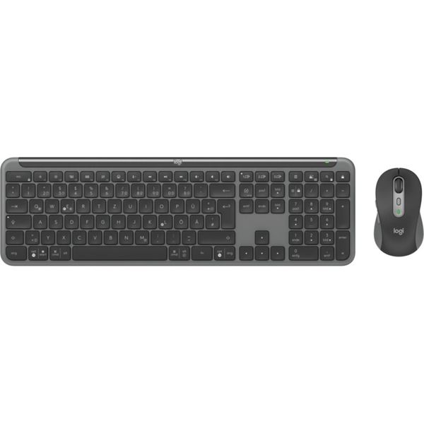 Logitech Signature Slim Combo MK950, Senza Fili, Rf Senza Fili + Bluetooth, Interruttore A Forbice, Qwertz, Grafite, Mouse Incluso-image