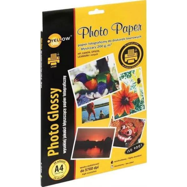 Carta Fotografica A4/20 Pezzi Lucida 200G Laser Giallo-image