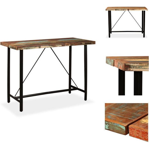 Vidaxl Tavolo Da Bar In Legno Massiccio Antico 150X70X107 Cm - Tavoli Da Pranzo-image
