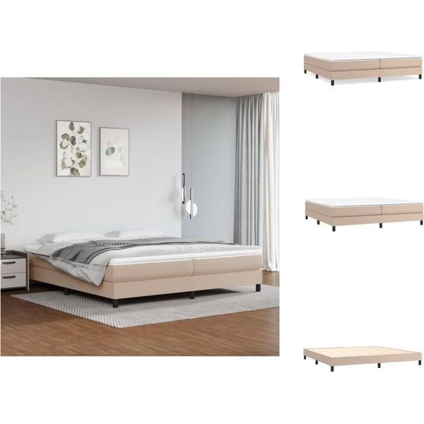 Vidaxl Letto A Molle Insacchettate Cappuccino-Marrone 200X200 Cm In Pelle Finta - Letti E Strutture Letto-image