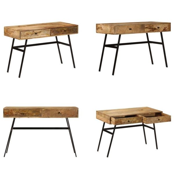 Vidaxl Scrivania Con Cassetti In Legno Massiccio Di Mango 110×50×76 Cm - Scrivania - Scrivanie - Scrivania Da Ufficio - Scrivanie Da Ufficio-image