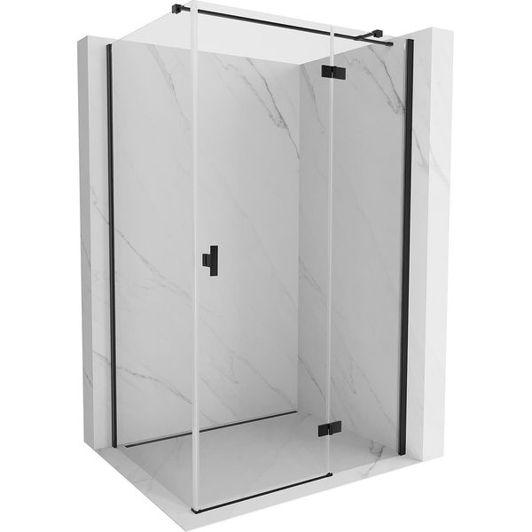 Mexen Mist-H T Cabina Doccia A Battente Destra 90 X 120 Cm, Trasparente, Nera - 8A5T-090-120-70-00-P-image