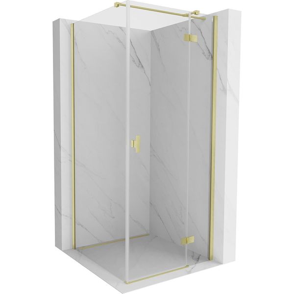 Mexen Mist-H T Cabina Doccia A Battente Destra 120 X 120 Cm, Trasparente, Oro Spazzolato - 8A5T-120-120-55-00-P-image