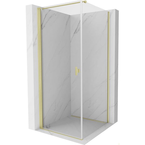 Mexen Mist-B Cabina Doccia A Battente 90 X 90 Cm, Trasparente, Oro Spazzolato - 8A2T-090-090-55-00-image