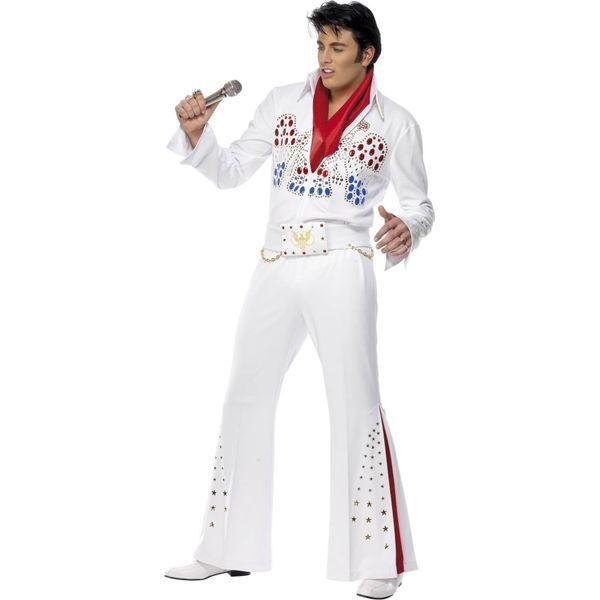 Smiffys - Costume ''Elvis Presley'' - Uomo/Donna Unisex SM1210 (M Regular) (Bianco/Rosso)-image