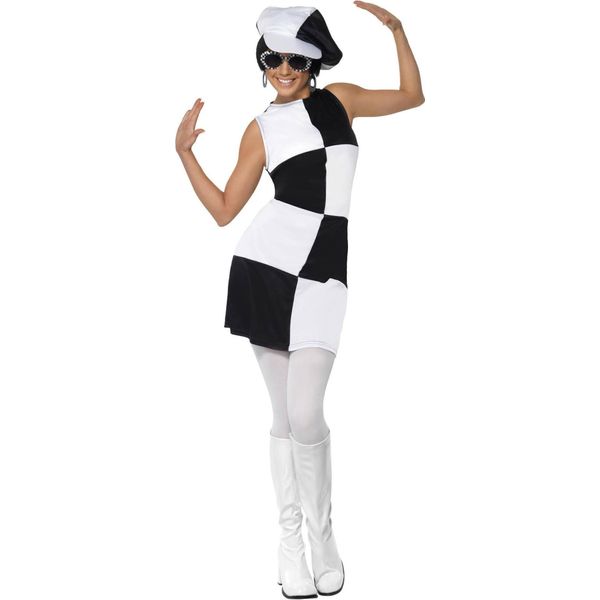 Smiffys - Costume Party "Anni '60"" - Donna SM3016 (40 It) (Nero/Bianco)"-image