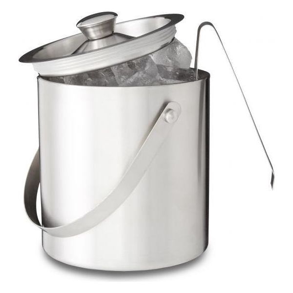 Secchiello Per Ghiaccio Da 2 Litri Con Coperchio E Pinze, Contenitore Per Cubetti Di Ghiaccio, Refrigeratore Per Vino-image