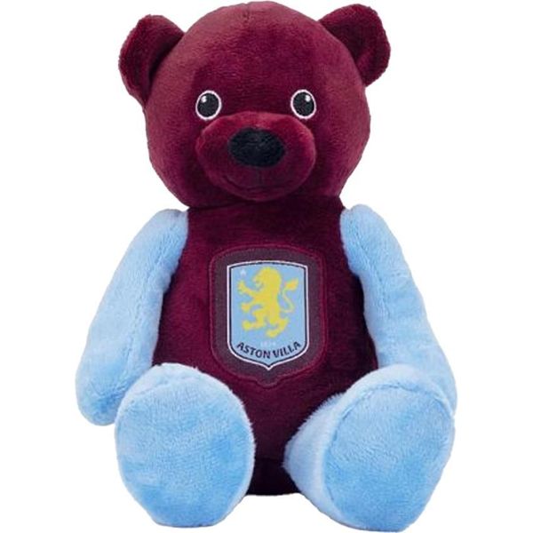 Aston Villa Fc - Orso Morbido Di Peluche BS6162 (Taglia Unica) (Rosso Borgogna/Blu Chiaro)-image