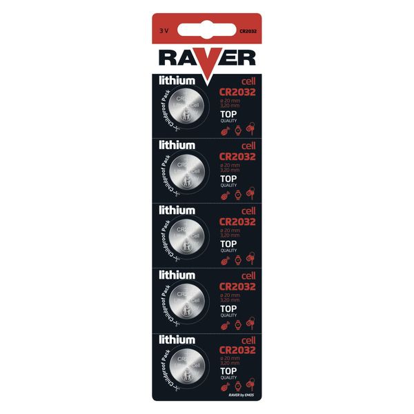 Emos Batteria A Bottone Al Litio Raver CR2032, Confezione Da 5 B7332-image