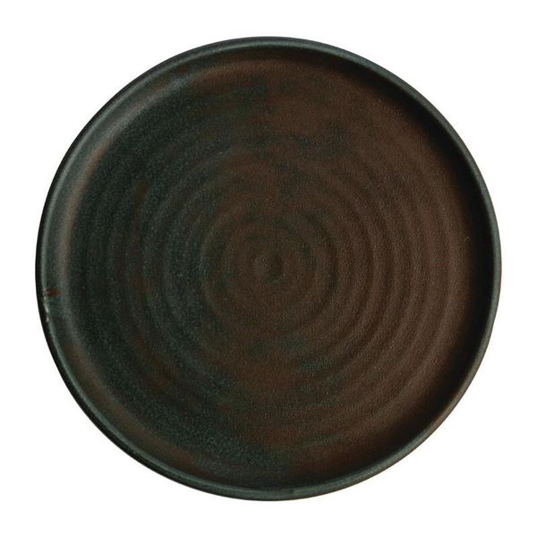Piatto Rotondo In Tela Olympia Con Bordo Stretto Verde Scuro 26,5 Cm-image