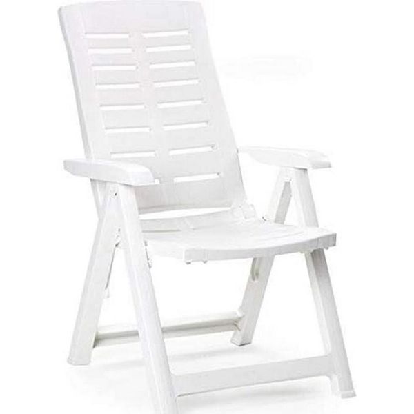 Sedia Pieghevole Ipae Progarden Multiposizione Bianco Resina (60 X 61 X 109 Cm)-image