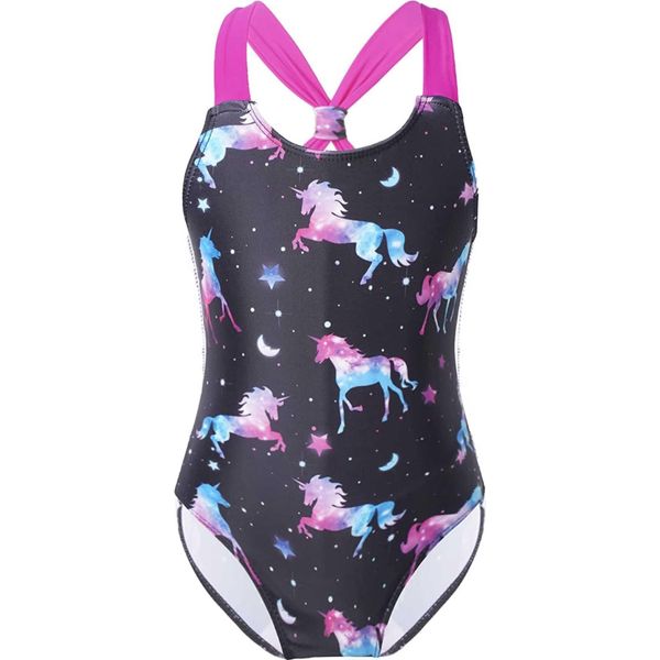 Costume Da Bagno Per Bambina Taglia 110-116 Cm Costume Intero Unicorno A Pois-image
