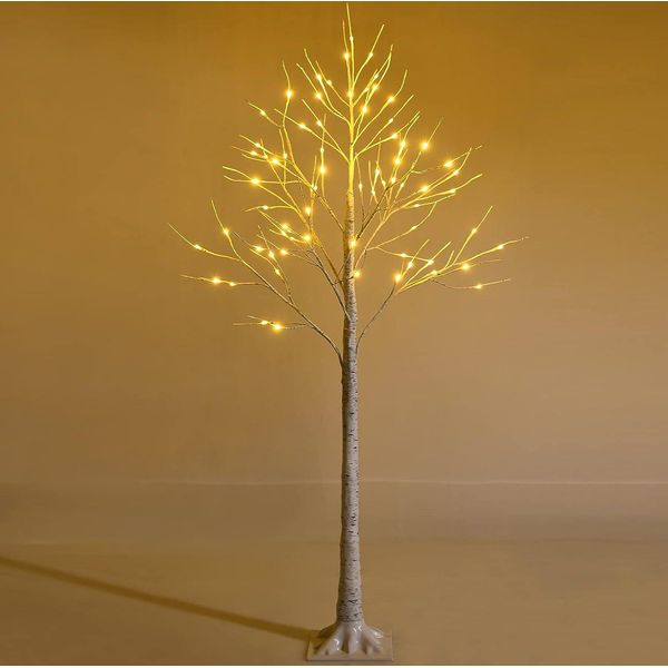 Costway Albero Luminoso A Led Da 150 Cm, Albero Di Betulla Con Luci Led Bianco Caldo, Albero Di Natale Artificiale, Abete, Albero Di Natale, Albero Artificiale, Albero Decorativo-image