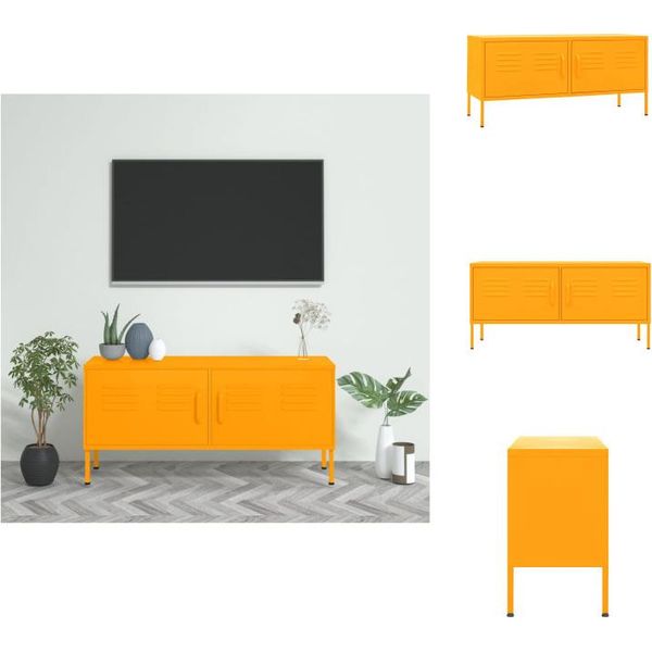 Mobile Tv Vidaxl Giallo Senape 105X35X50 Cm In Acciaio - Mobili Tv-image