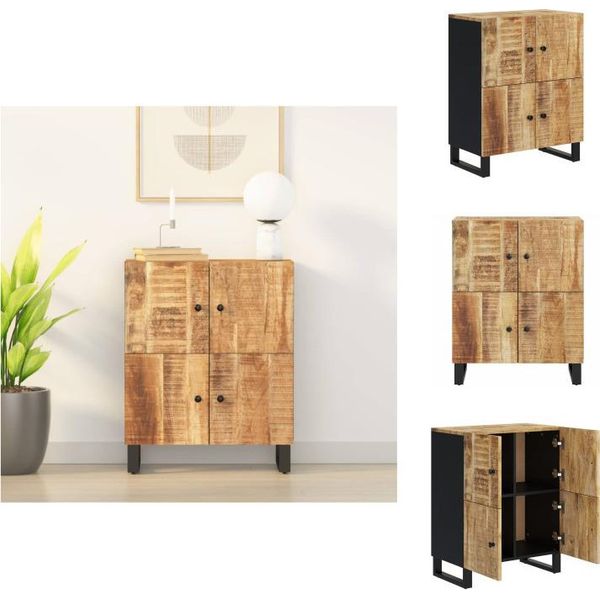 Vidaxl Credenza A 4 Ante 60X33X75 Cm In Legno Massiccio Di Mango - Credenze-image