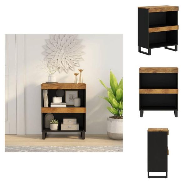 Vidaxl Mobile Laterale 60X33X75 Cm In Legno Massiccio Di Mango - Comodini-image