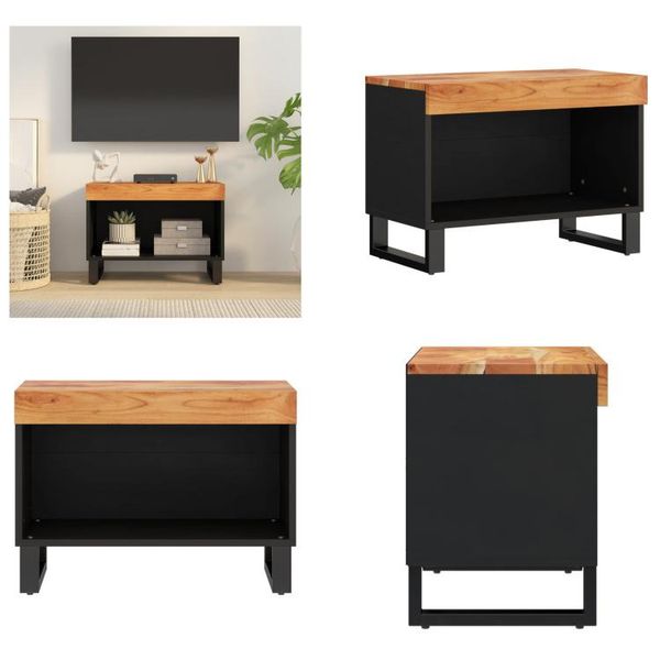 Mobile Tv Vidaxl 60X33X43,5 Cm In Legno Massiccio Di Acacia - Mobile Tv - Mobile Tv - Mobile Tv - Supporto Tv-image