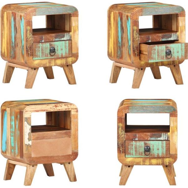 Vidaxl Comodino 30X30X41 Cm Legno Massiccio Riciclato - Comodino - Comodini - Cassettiera Da Letto - Comodini-image
