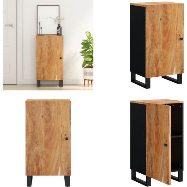 Vidaxl Credenza Con Anta 40X31X75 Cm In Legno Massiccio Di Acacia - Credenza - Credenza - Armadio - Mobile Laterale-image