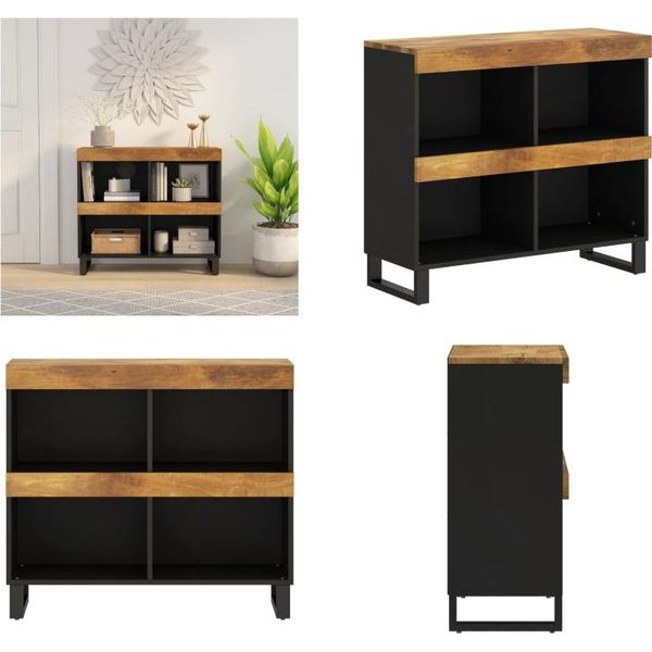 Vidaxl Mobile Laterale 85X33X75 Cm In Legno Massiccio Di Mango - Comodino - Comodini - Mobiletto - Comodini-image