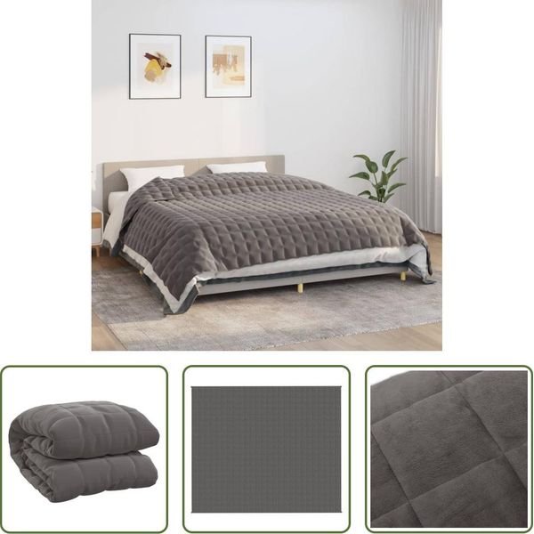 The Living Store Coperta Pesata Grigia 220X260 Cm 15 Kg Tessuto-image