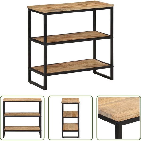 The Living Store Tavolo Consolle 70X35X70 Cm Legno Massiccio Grezzo Mango-image