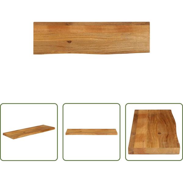 The Living Store Piano Del Tavolo Con Bordo Ad Albero 120X30X2,5 Cm In Legno Massiccio Di Mango-image