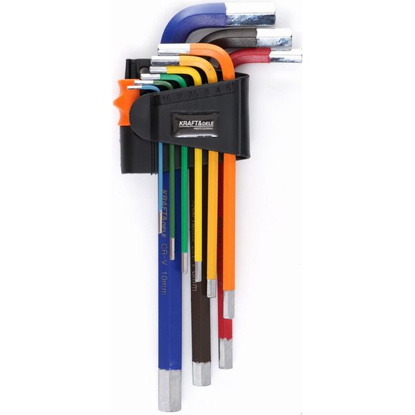 Kraft&Dele KD11931 Set Di Chiavi A Esagono Colorate Hex 9 Pz-image