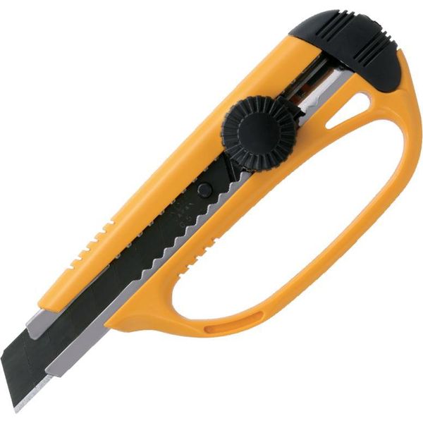 Kds L-30 Protezione Dita Con Chiusura Twist Lock, Coltello A Segmenti Giallo 18 Mm (3 X Lama Nera)-image
