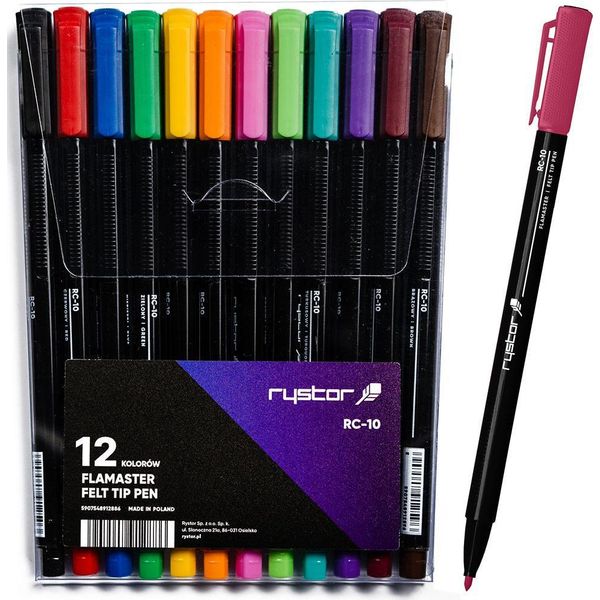 Pennarelli Rystor RC-10, 12 Colori, Astuccio-image