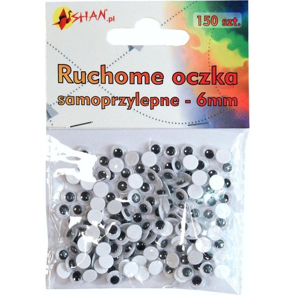 Occhi Mobili Autoadesivi 6 Mm 150 Pz Shan SO02-image
