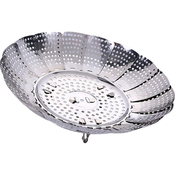 Cestello Per La Cottura Di Verdure In Pentola E Per La Cottura A Vapore Di Alimenti In Acciaio Inox, Pieghevole Ed Espandibile-image