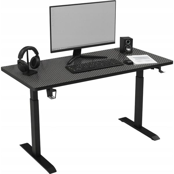 Ekspand | Scrivania Regolabile In Altezza - 120 Cm - Regolazione Elettrica In Altezza 72-118 Cm - Nero - Illuminazione A Led-image