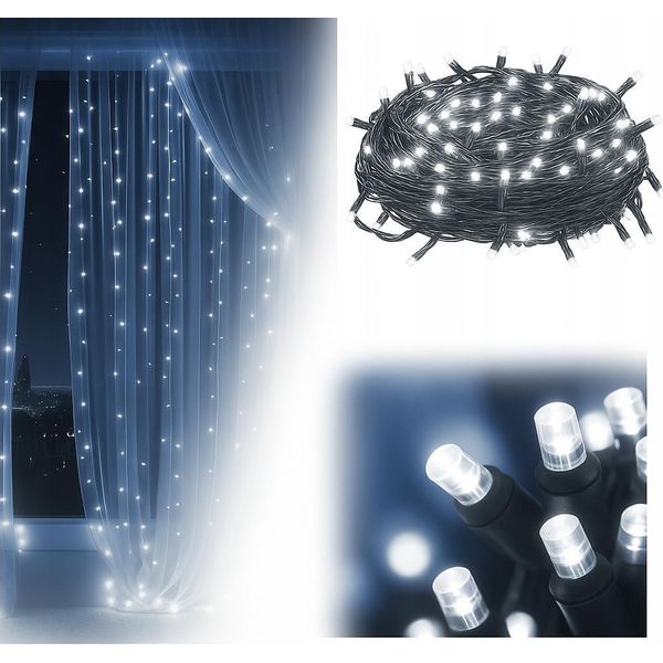 Luci Di Natale - 200 Led - Lunghezza Totale 14 M - Bianco Freddo - Decorazione Natalizia-image