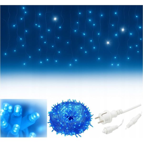 Barriera Luminosa A Led - 54 M - 1000 Luci - Illuminazione Esterna - Led Blu-image