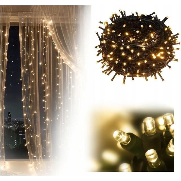 Luci Di Fata - 30 M - 500 Led - Bianco Caldo - Decorazione Natalizia-image