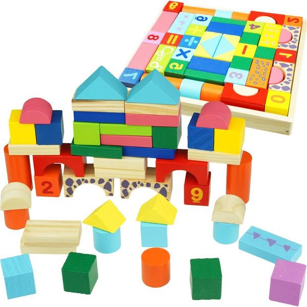 Blocchi Di Legno Per L'ordinamento Delle Costruzioni, Puzzle Da 58 Pezzi-image
