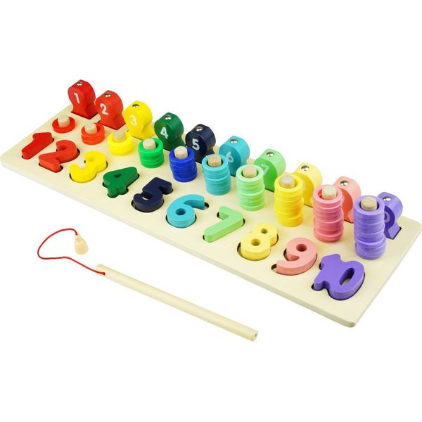 Puzzle In Legno Per Imparare I Numeri, Gioco Di Pesca-image